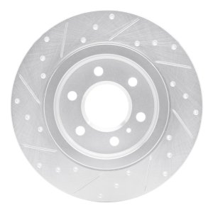 Buick TERRAZA Brake Rotor (1) - Rear Right - R1 Concepts - Drilled & Slotted - Silver - `06-`09